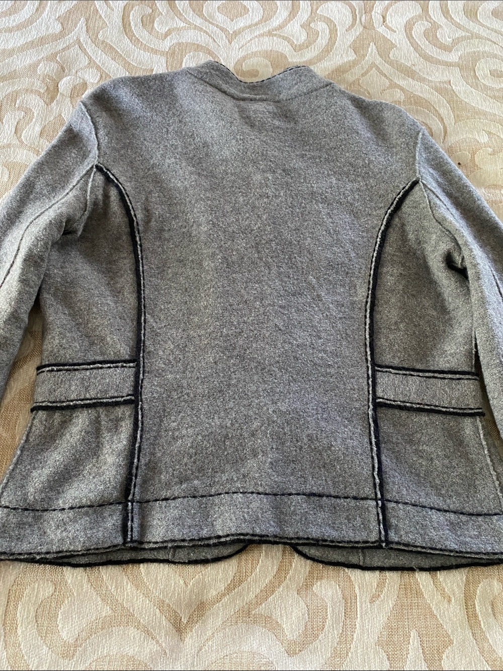 Talbots 100% Merino Wool Gray Button Jacket Size S - Picture 7 of 10